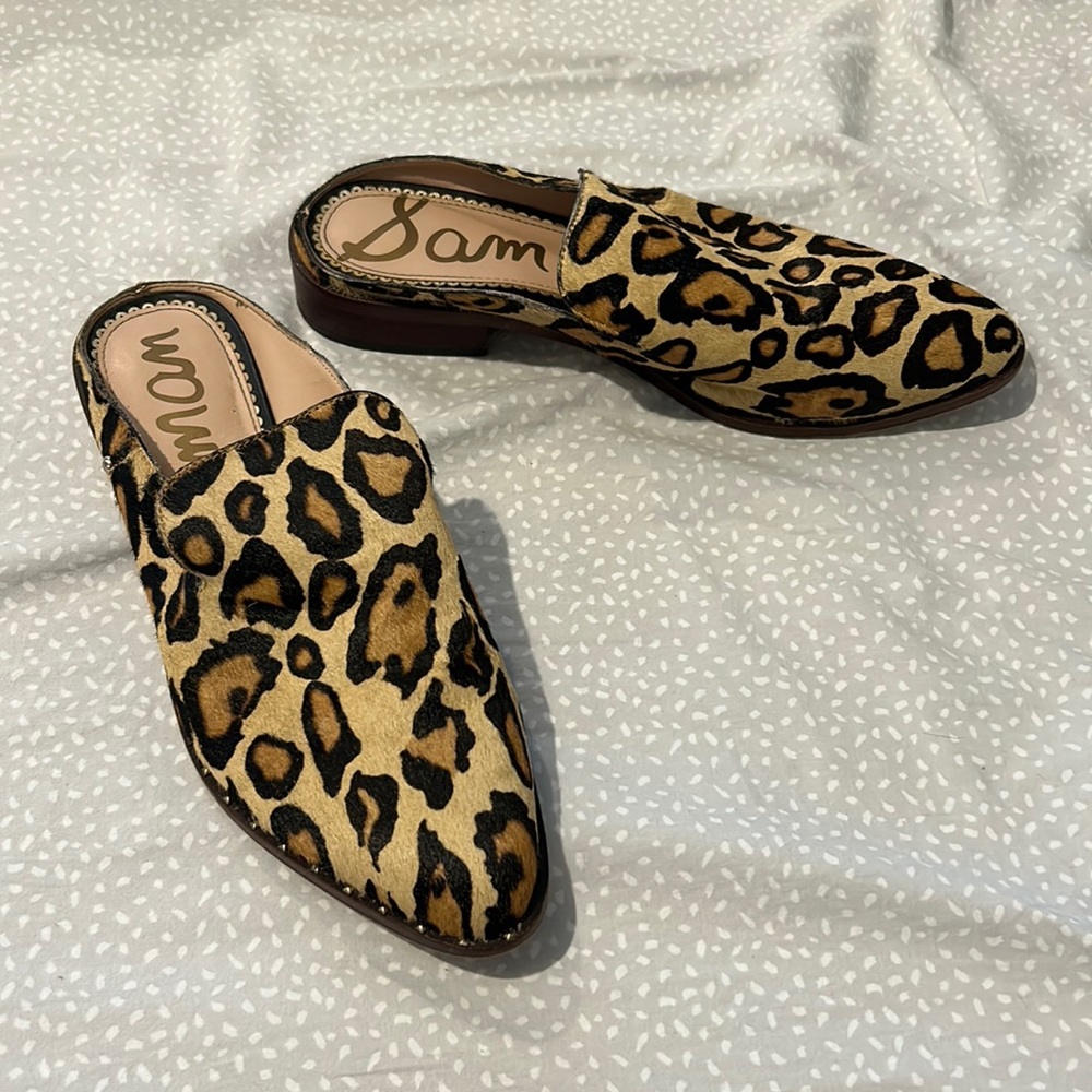 Sam Edelman leopard mow hair loafer slide